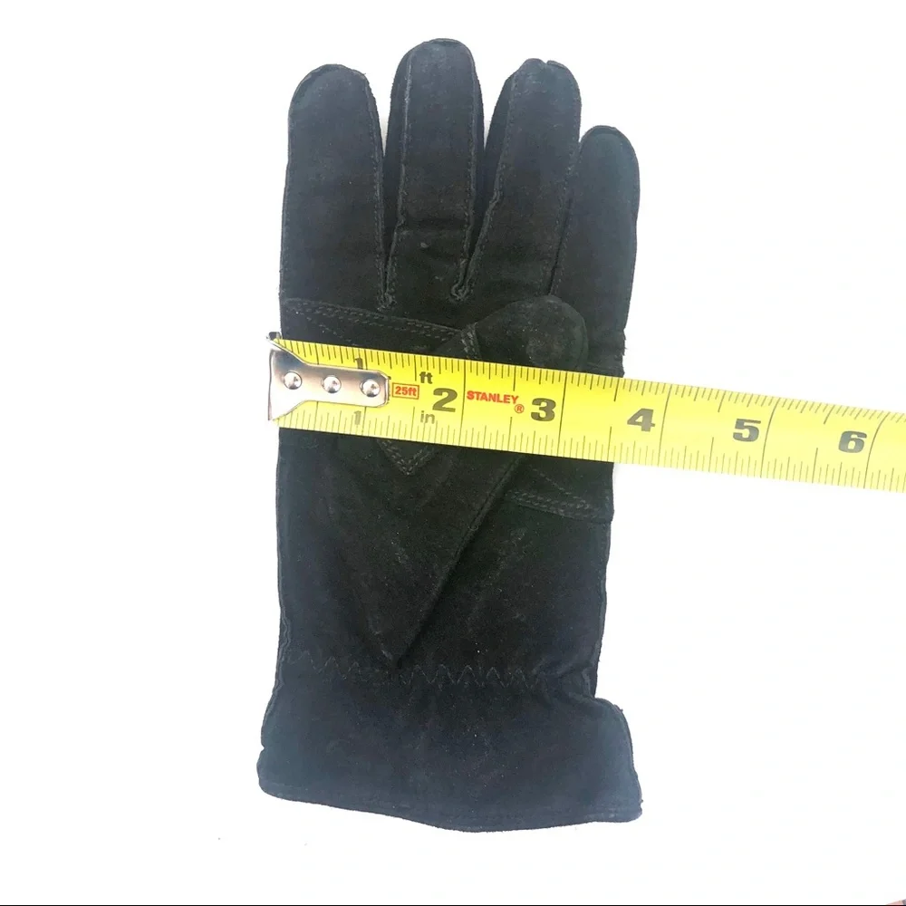 Ralph Lauren Blue Label Black Suede Gloves size S